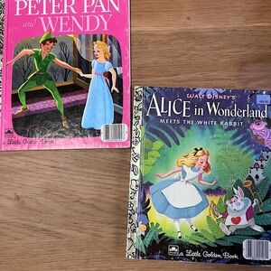 Little Golden Books: Peter Pan 1952 and Alice in Wonderland 1951